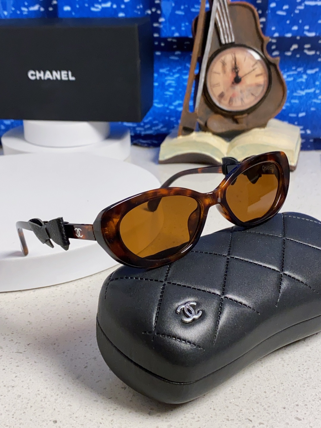 Chanel香奈儿 2025新款辛芷蕾同款墨镜高级版韩版可拆卸蝴蝶结防晒猫眼小香太阳眼镜CH9181