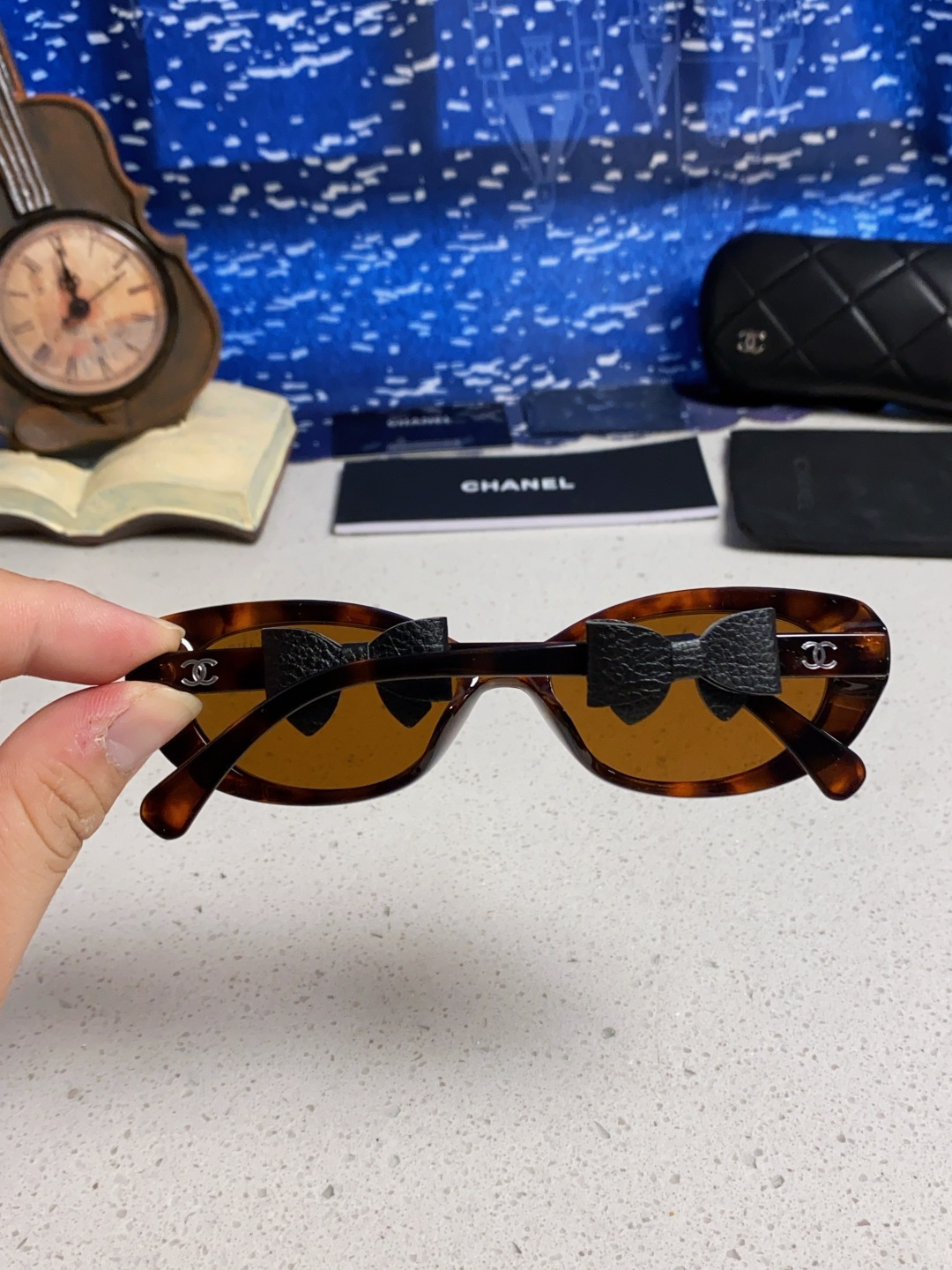 Chanel香奈儿 2025新款辛芷蕾同款墨镜高级版韩版可拆卸蝴蝶结防晒猫眼小香太阳眼镜CH9181