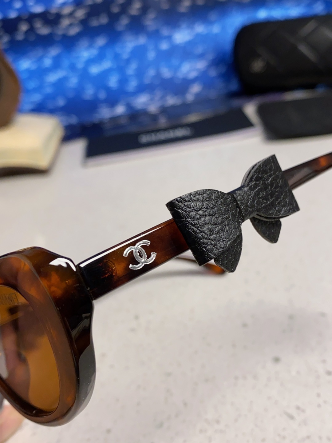 Chanel香奈儿 2025新款辛芷蕾同款墨镜高级版韩版可拆卸蝴蝶结防晒猫眼小香太阳眼镜CH9181