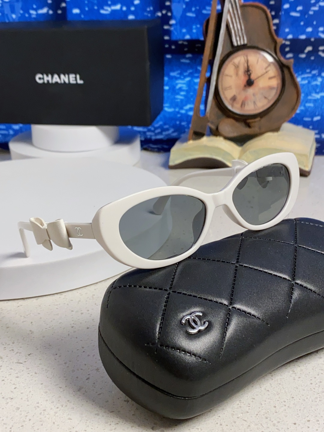 Chanel香奈儿 2025新款辛芷蕾同款墨镜高级版韩版可拆卸蝴蝶结防晒猫眼小香太阳眼镜CH9181