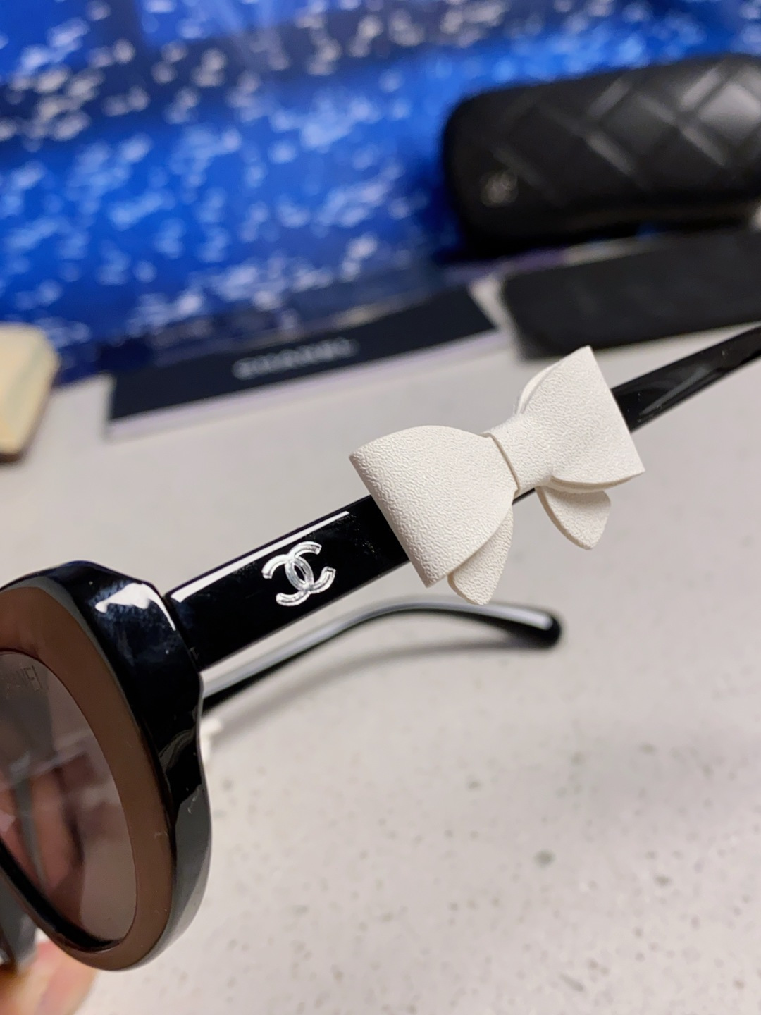Chanel香奈儿 2025新款辛芷蕾同款墨镜高级版韩版可拆卸蝴蝶结防晒猫眼小香太阳眼镜CH9181