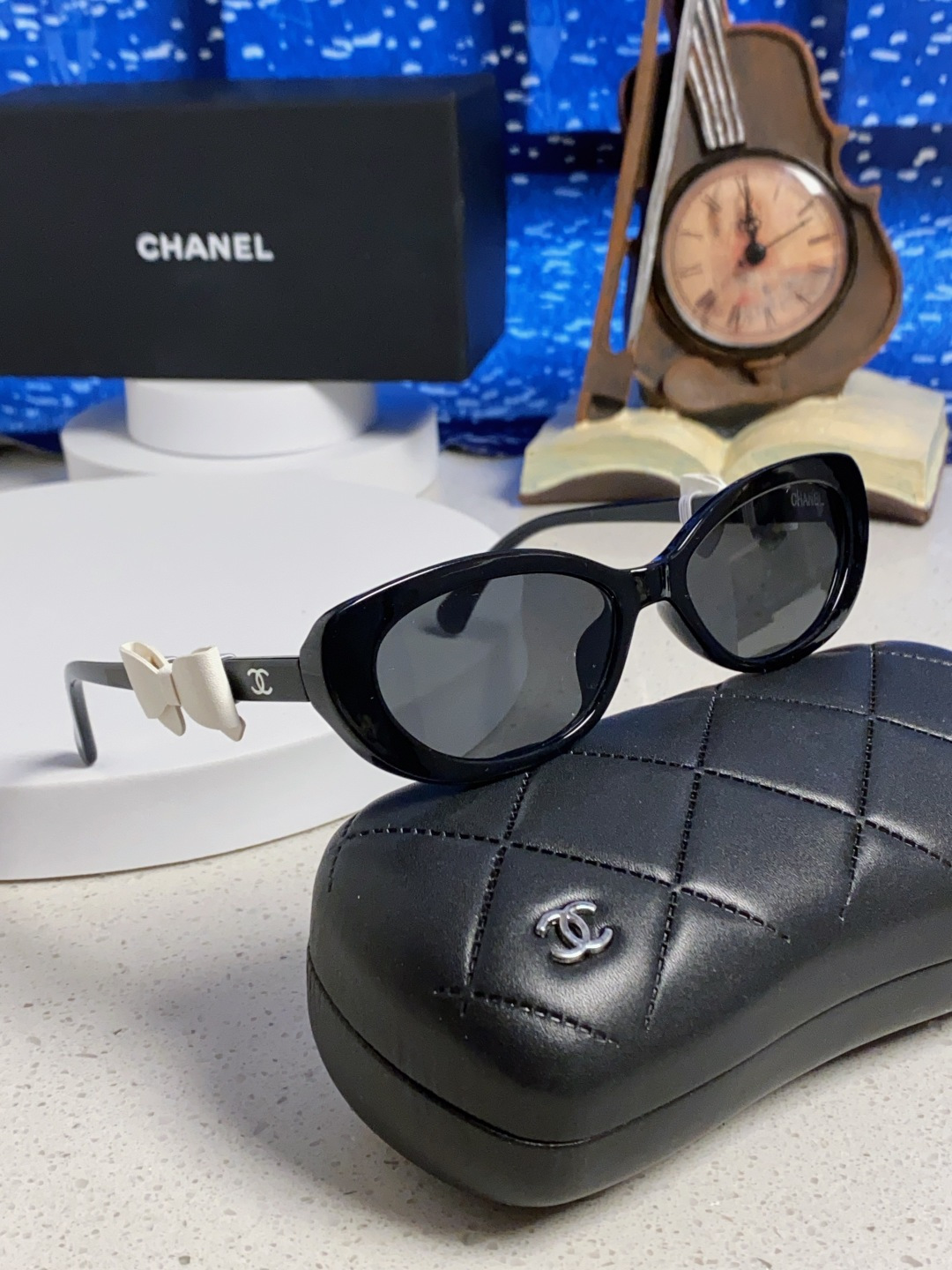 Chanel香奈儿 2025新款辛芷蕾同款墨镜高级版韩版可拆卸蝴蝶结防晒猫眼小香太阳眼镜CH9181