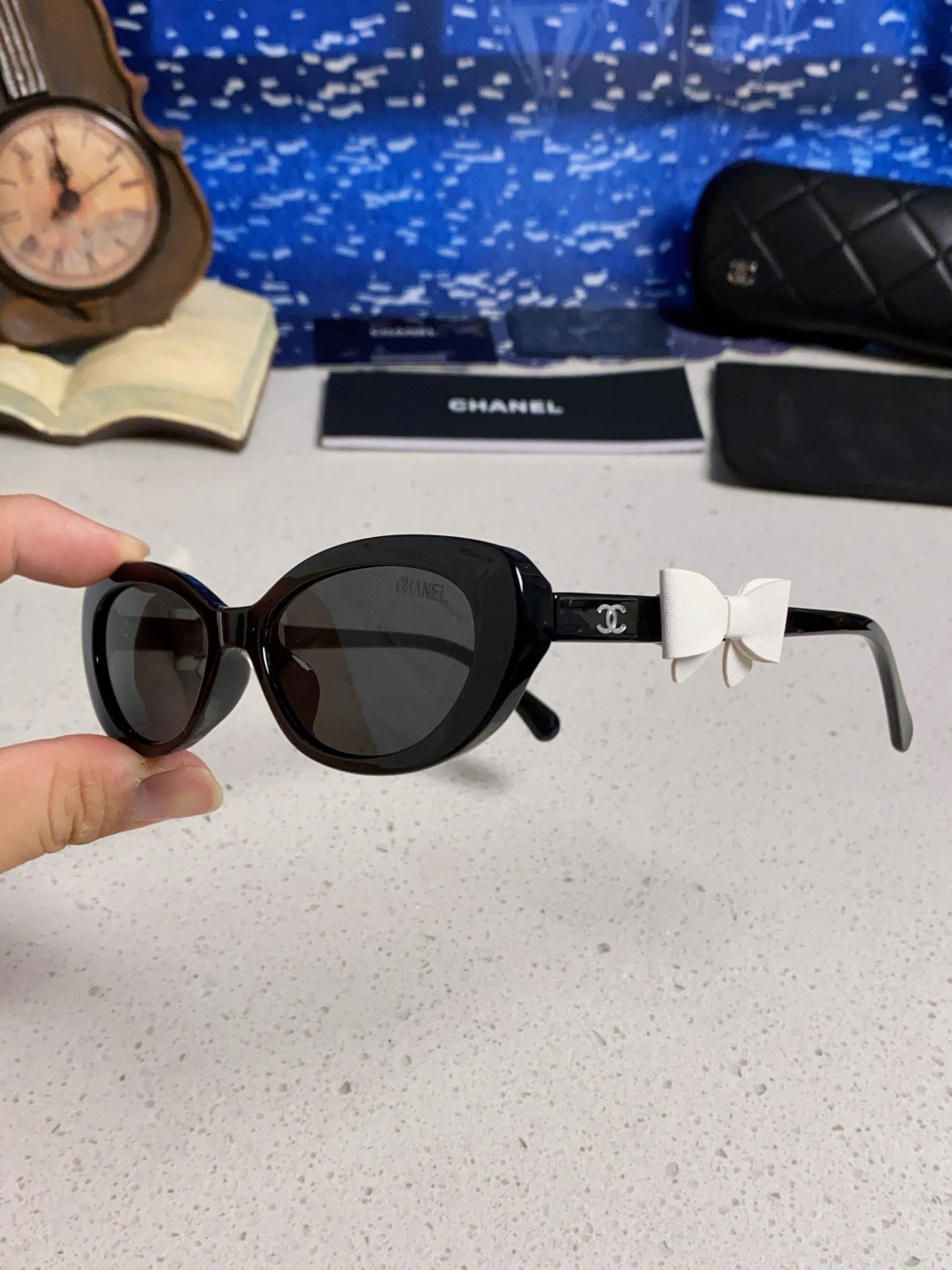 Chanel香奈儿 2025新款辛芷蕾同款墨镜高级版韩版可拆卸蝴蝶结防晒猫眼小香太阳眼镜CH9181