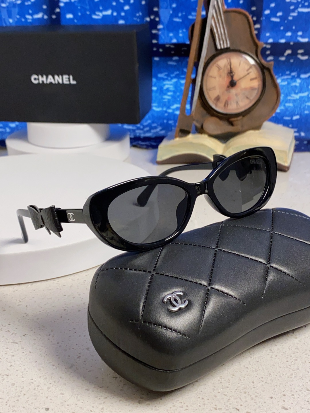 Chanel香奈儿 2025新款辛芷蕾同款墨镜高级版韩版可拆卸蝴蝶结防晒猫眼小香太阳眼镜CH9181