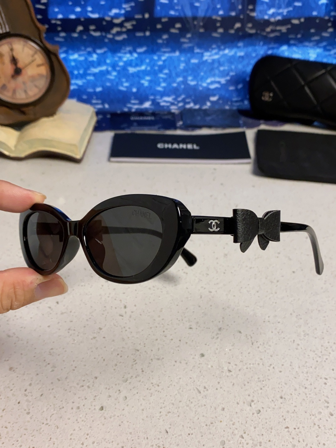 Chanel香奈儿 2025新款辛芷蕾同款墨镜高级版韩版可拆卸蝴蝶结防晒猫眼小香太阳眼镜CH9181