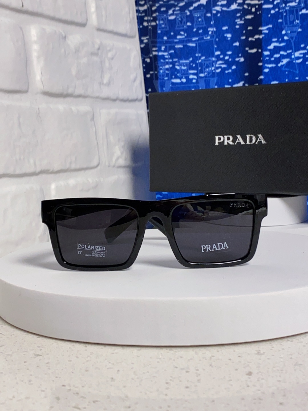 Prada普拉达 2025新款太阳镜时尚黑超窄框休闲墨镜男女通用