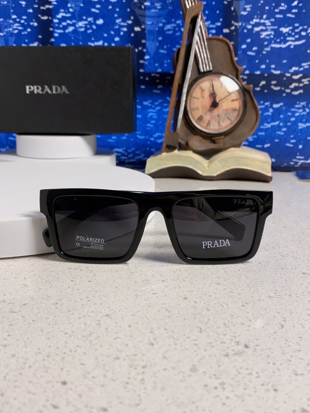 Prada普拉达 2025新款太阳镜时尚黑超窄框休闲墨镜男女通用