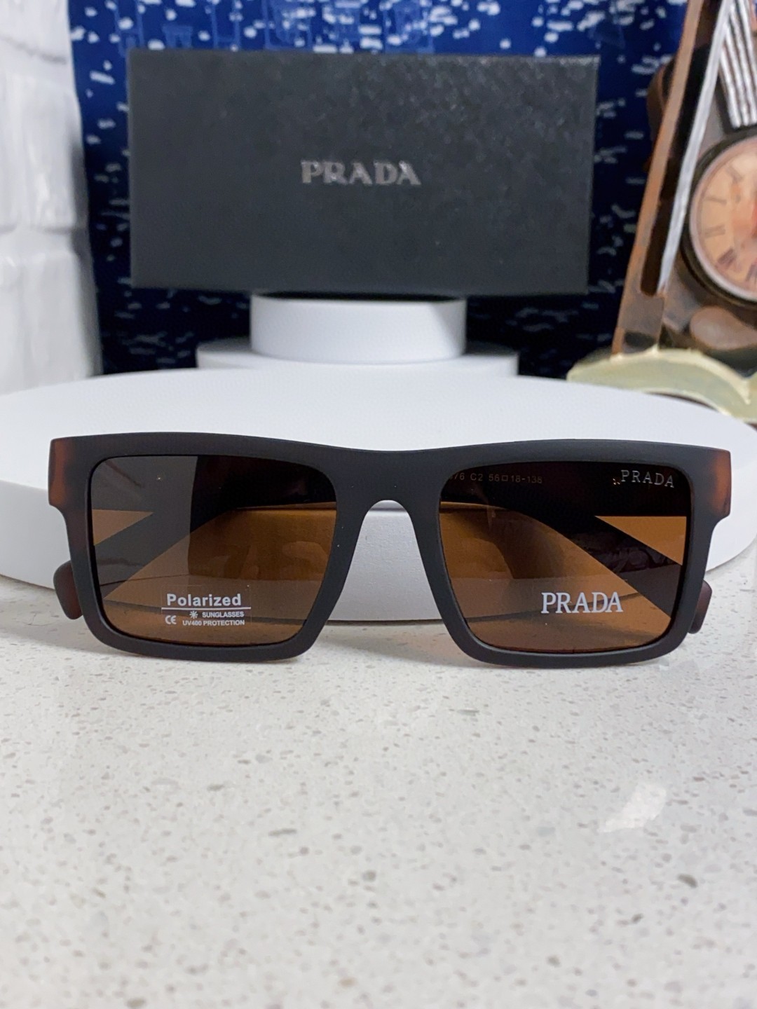 Prada普拉达 2025新款太阳镜时尚黑超窄框休闲墨镜男女通用