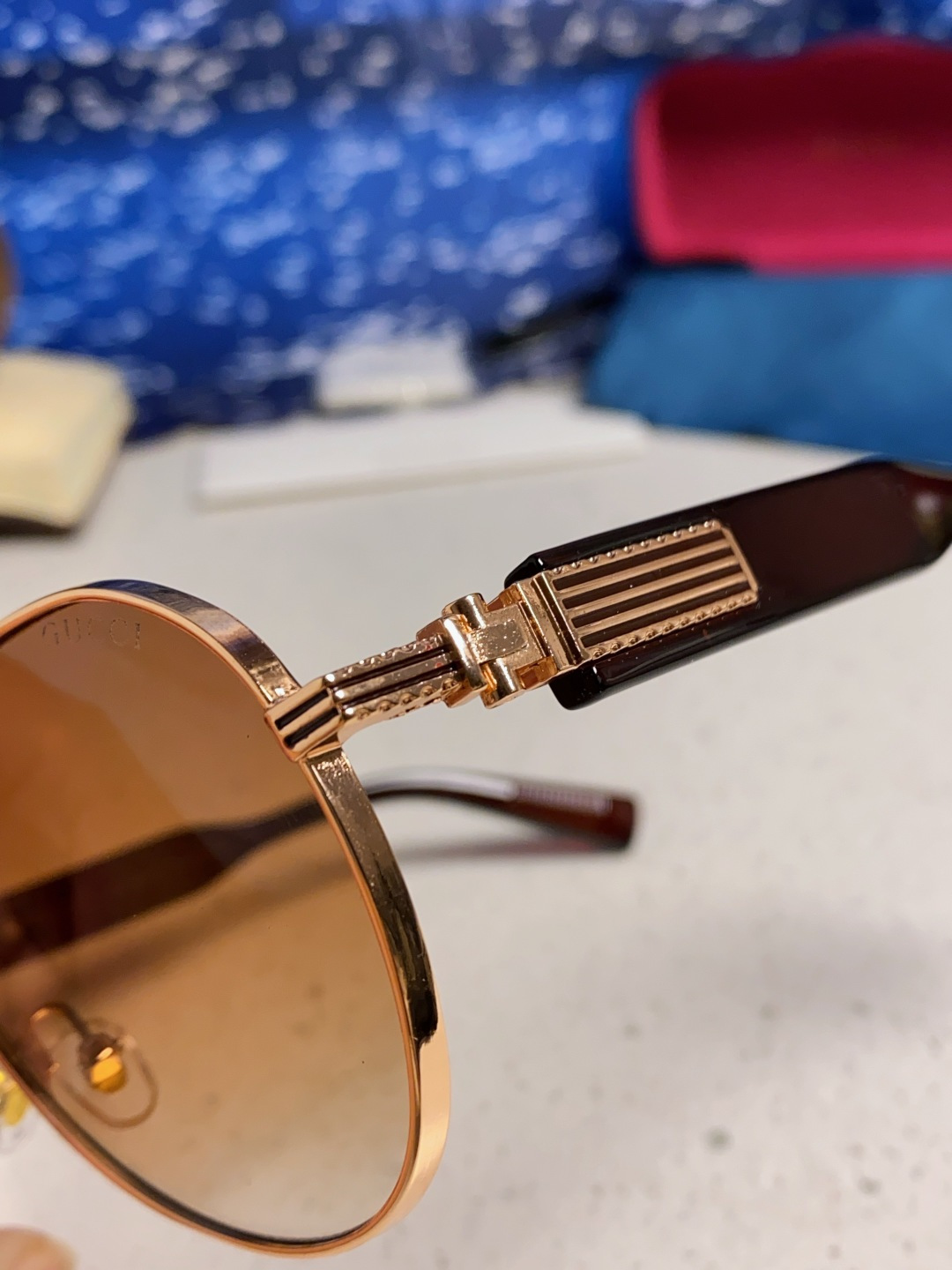 Gucci古奇 2025新款潮款太阳镜防紫外线墨镜男女复古时尚飞行员蛤蟆镜 高端上档次