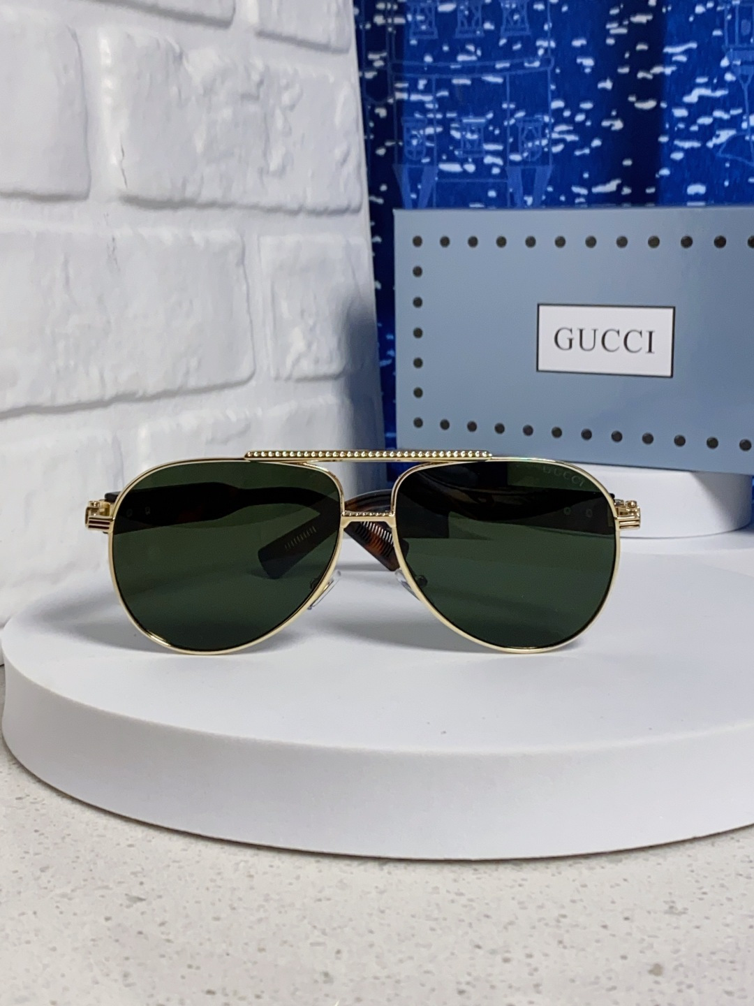 Gucci古奇 2025新款潮款太阳镜防紫外线墨镜男女复古时尚飞行员蛤蟆镜 高端上档次