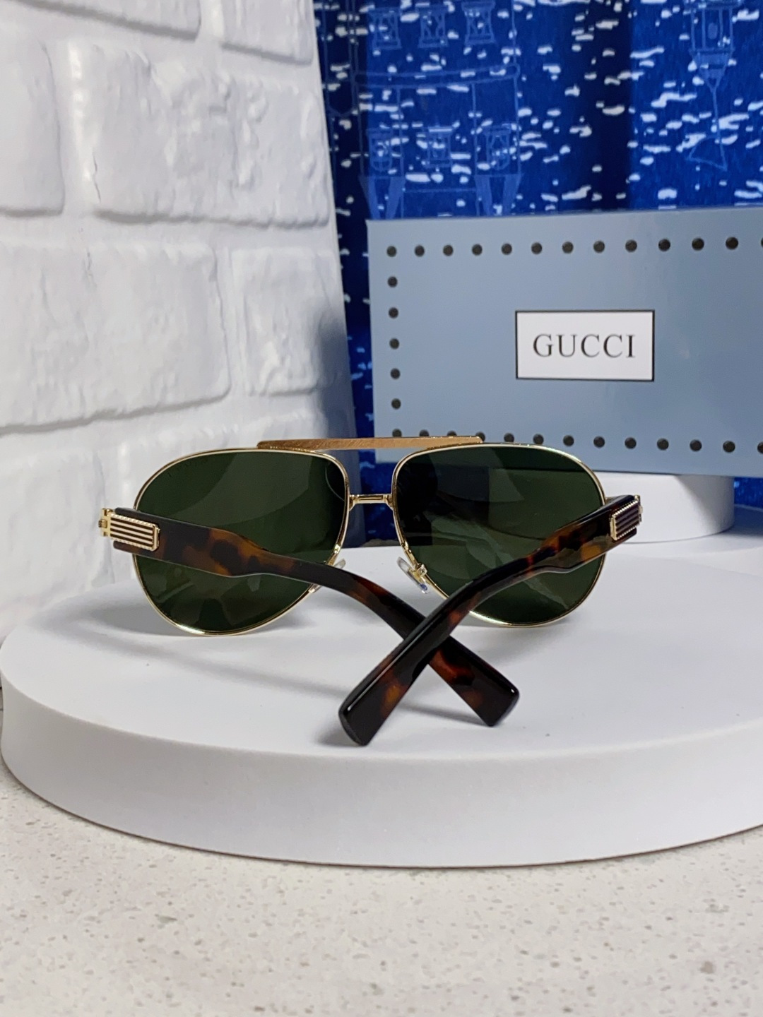 Gucci古奇 2025新款潮款太阳镜防紫外线墨镜男女复古时尚飞行员蛤蟆镜 高端上档次