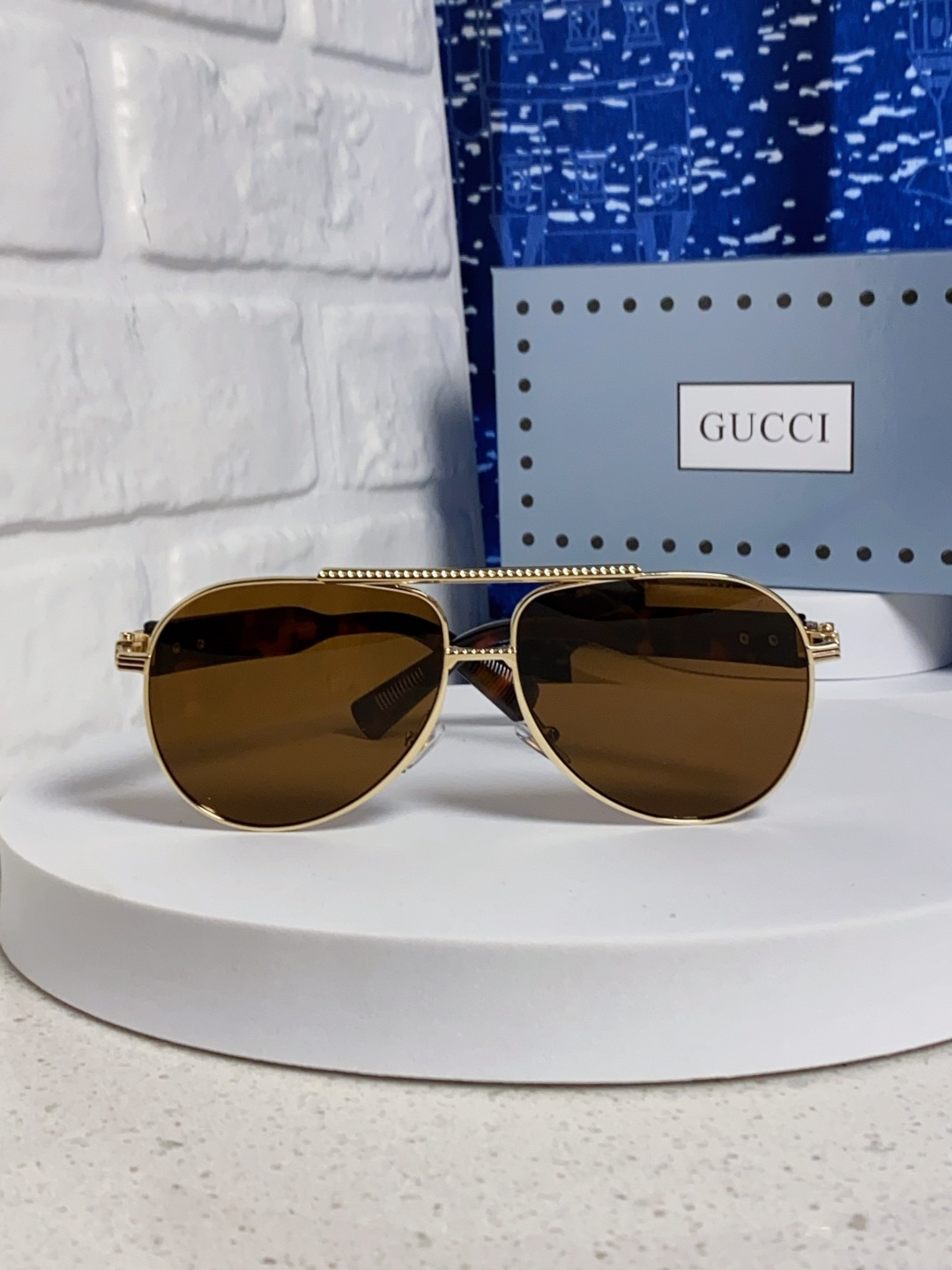 Gucci古奇 2025新款潮款太阳镜防紫外线墨镜男女复古时尚飞行员蛤蟆镜 高端上档次