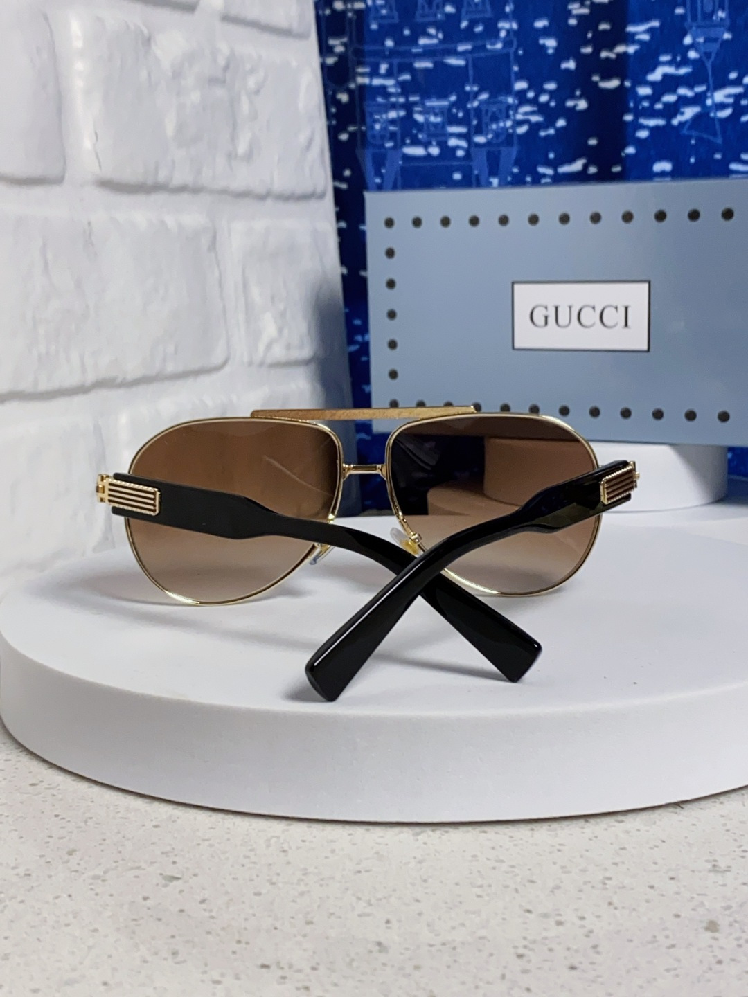 Gucci古奇 2025新款潮款太阳镜防紫外线墨镜男女复古时尚飞行员蛤蟆镜 高端上档次