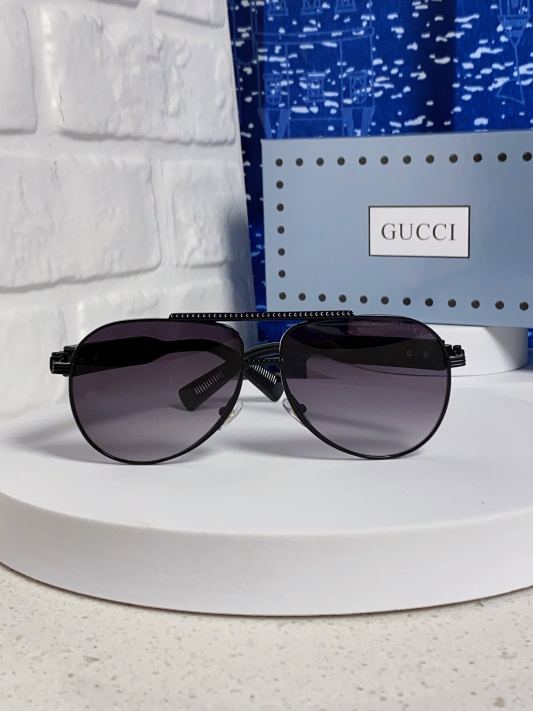 Gucci古奇 2025新款潮款太阳镜防紫外线墨镜男女复古时尚飞行员蛤蟆镜 高端上档次