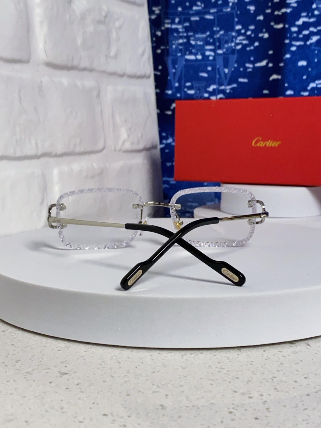 Cartier卡地亚 2025新款欧美墨镜女时尚方形跨境太阳镜切边碎花工艺镜片金属防紫外线 高品质