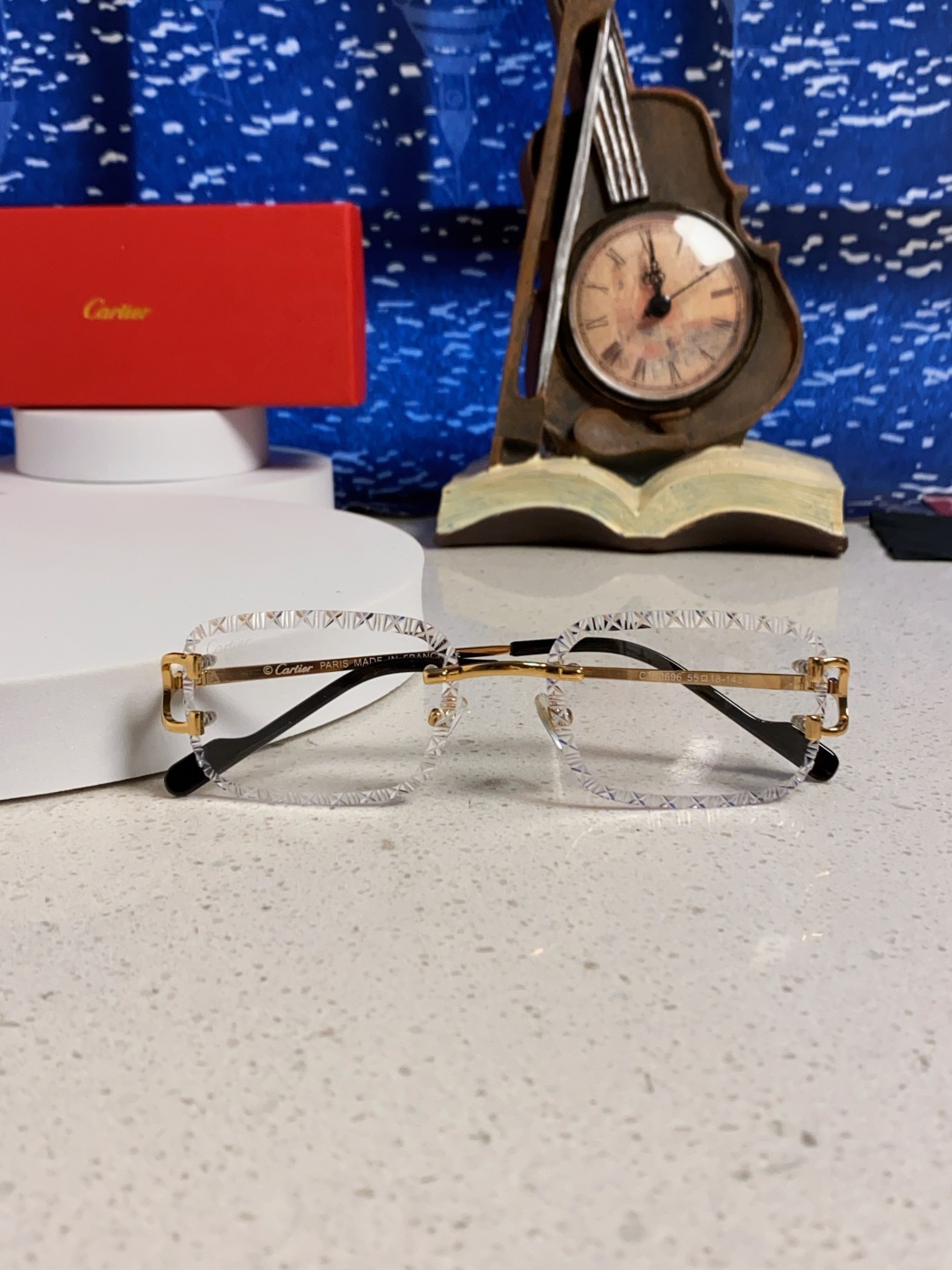 Cartier卡地亚 2025新款欧美墨镜女时尚方形跨境太阳镜切边碎花工艺镜片金属防紫外线 高品质