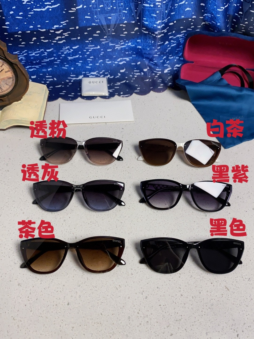 Gucci古奇 2025新款猫眼框太阳眼镜女士网红风遮阳墨镜男防紫外线 男女通用