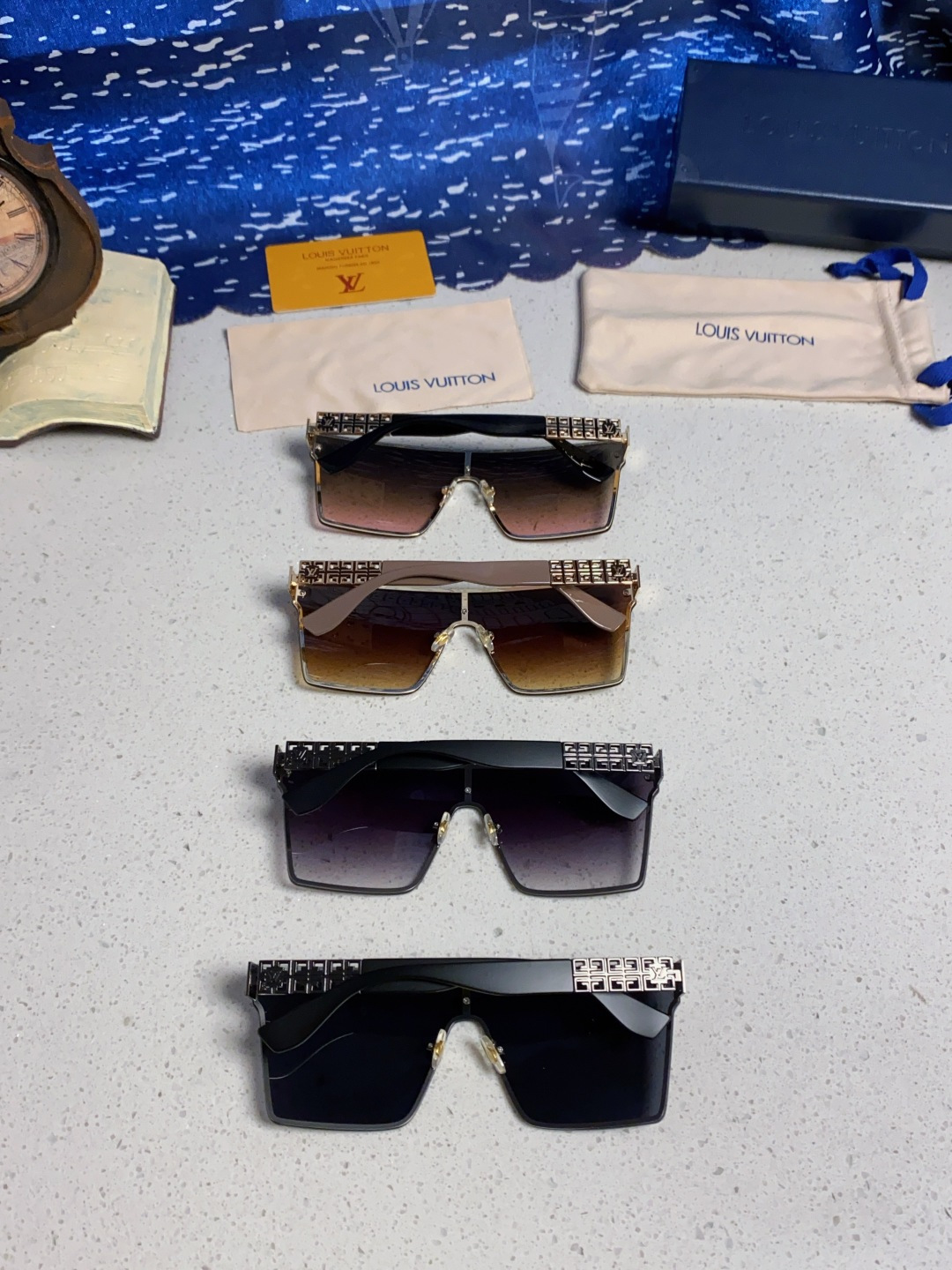 LouisVuitton路易威登 2025新款个性一片式大框墨镜女自行车骑行眼镜徒步登山防紫外线太阳镜男