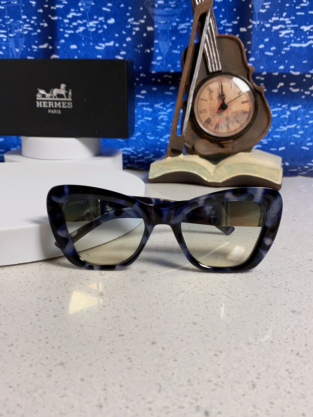 Hermes爱马仕 2025新款多边形猫眼墨镜方圆大脸显瘦太阳眼镜高级感防晒紫外线潮男女通用