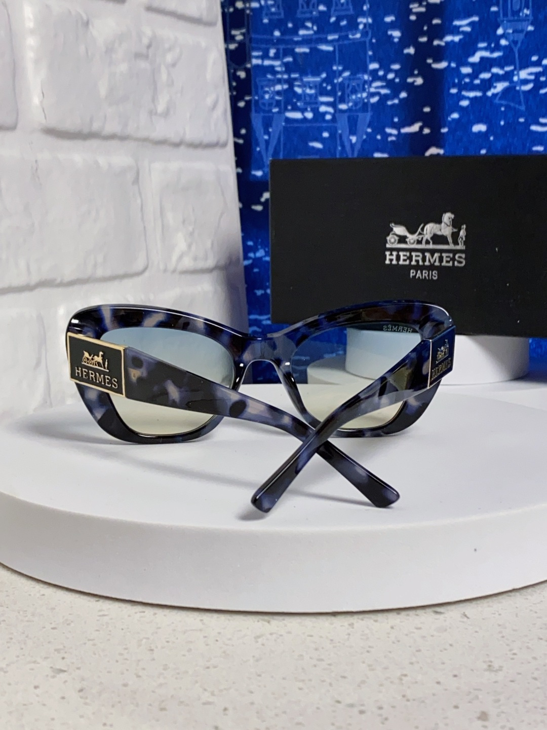 Hermes爱马仕 2025新款多边形猫眼墨镜方圆大脸显瘦太阳眼镜高级感防晒紫外线潮男女通用