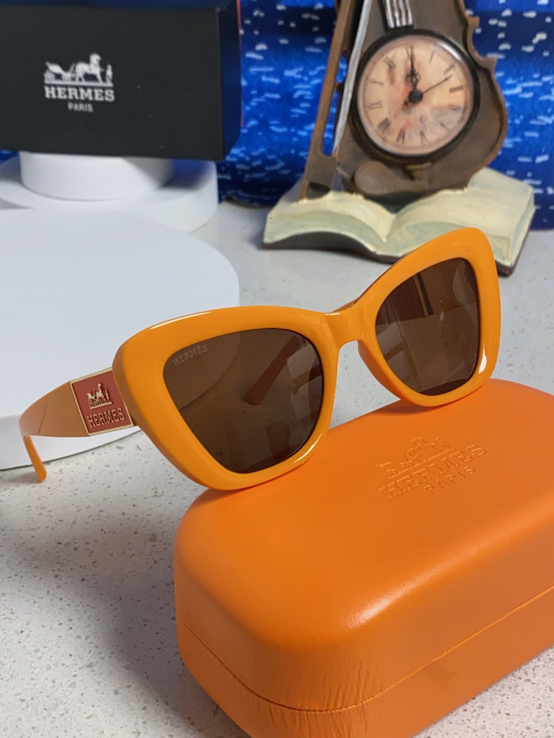 Hermes爱马仕 2025新款多边形猫眼墨镜方圆大脸显瘦太阳眼镜高级感防晒紫外线潮男女通用