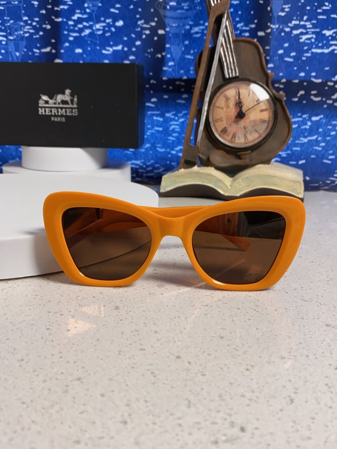 Hermes爱马仕 2025新款多边形猫眼墨镜方圆大脸显瘦太阳眼镜高级感防晒紫外线潮男女通用