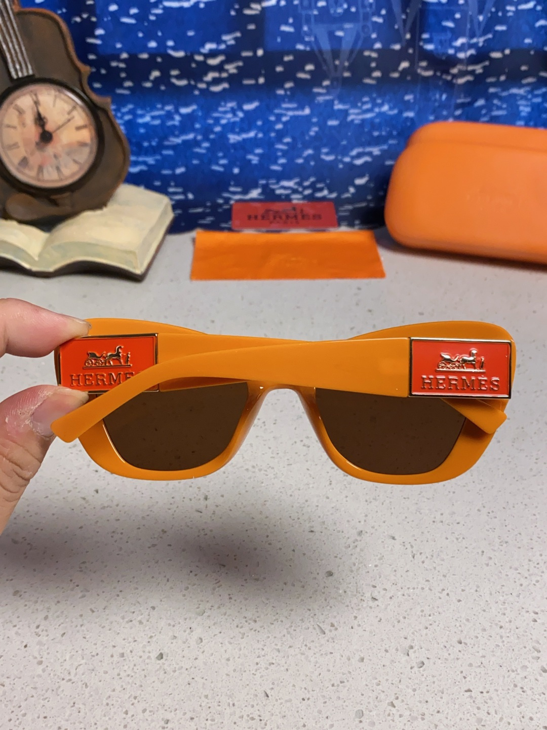 Hermes爱马仕 2025新款多边形猫眼墨镜方圆大脸显瘦太阳眼镜高级感防晒紫外线潮男女通用