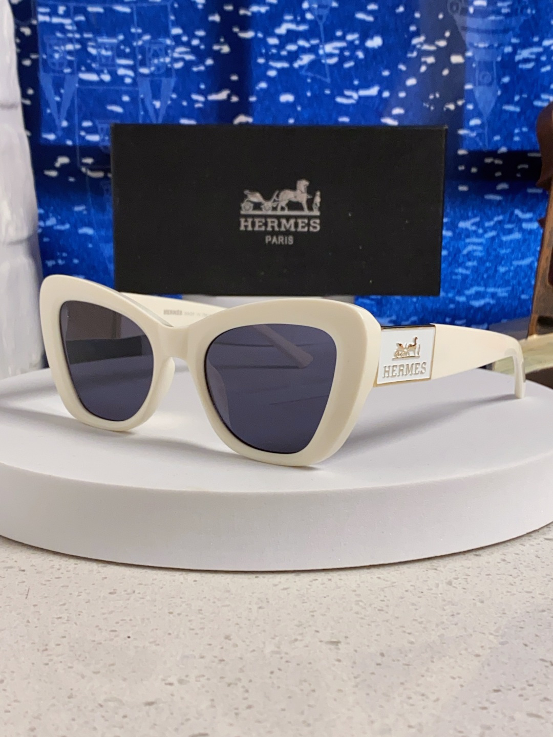 Hermes爱马仕 2025新款多边形猫眼墨镜方圆大脸显瘦太阳眼镜高级感防晒紫外线潮男女通用