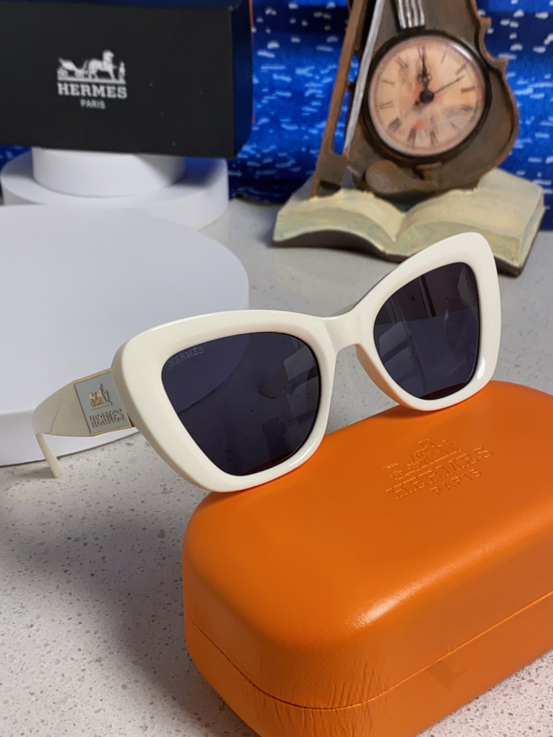 Hermes爱马仕 2025新款多边形猫眼墨镜方圆大脸显瘦太阳眼镜高级感防晒紫外线潮男女通用