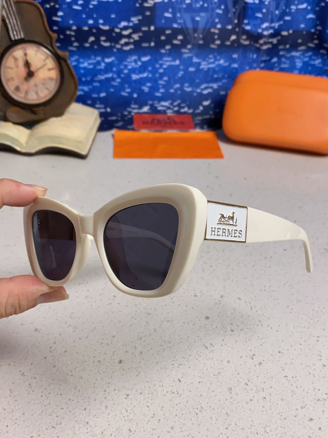 Hermes爱马仕 2025新款多边形猫眼墨镜方圆大脸显瘦太阳眼镜高级感防晒紫外线潮男女通用