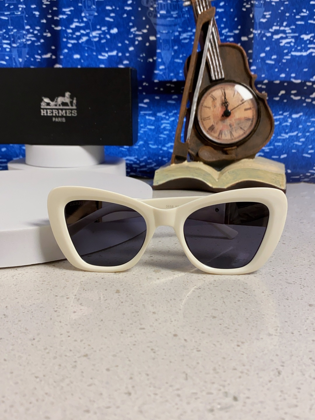Hermes爱马仕 2025新款多边形猫眼墨镜方圆大脸显瘦太阳眼镜高级感防晒紫外线潮男女通用
