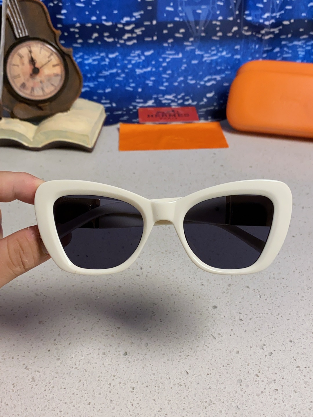 Hermes爱马仕 2025新款多边形猫眼墨镜方圆大脸显瘦太阳眼镜高级感防晒紫外线潮男女通用