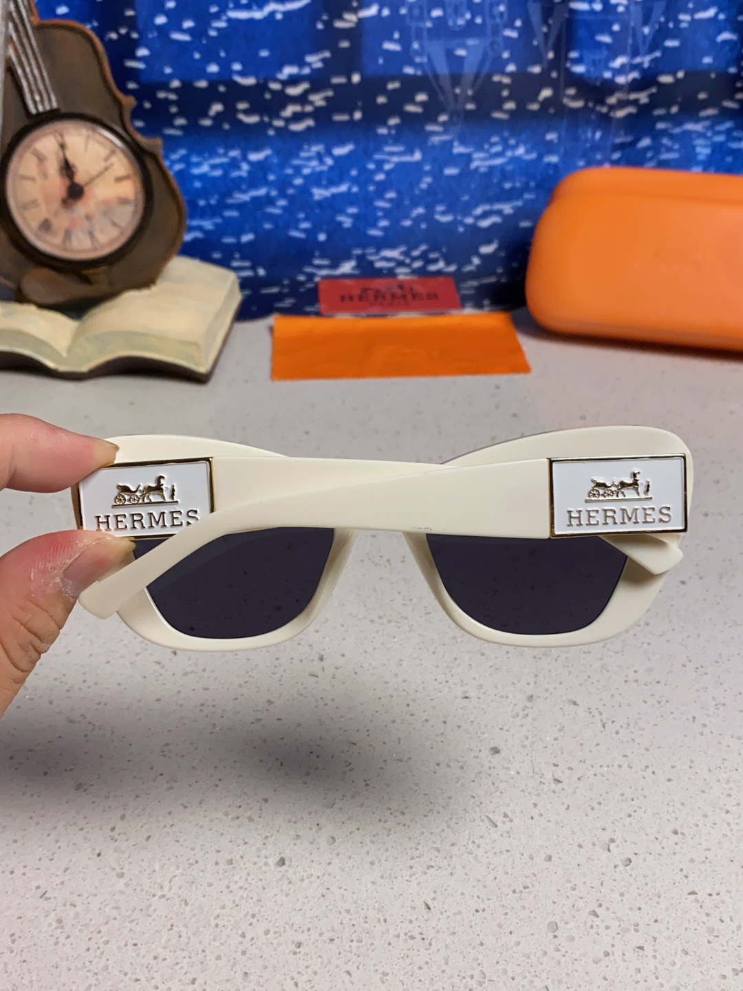 Hermes爱马仕 2025新款多边形猫眼墨镜方圆大脸显瘦太阳眼镜高级感防晒紫外线潮男女通用