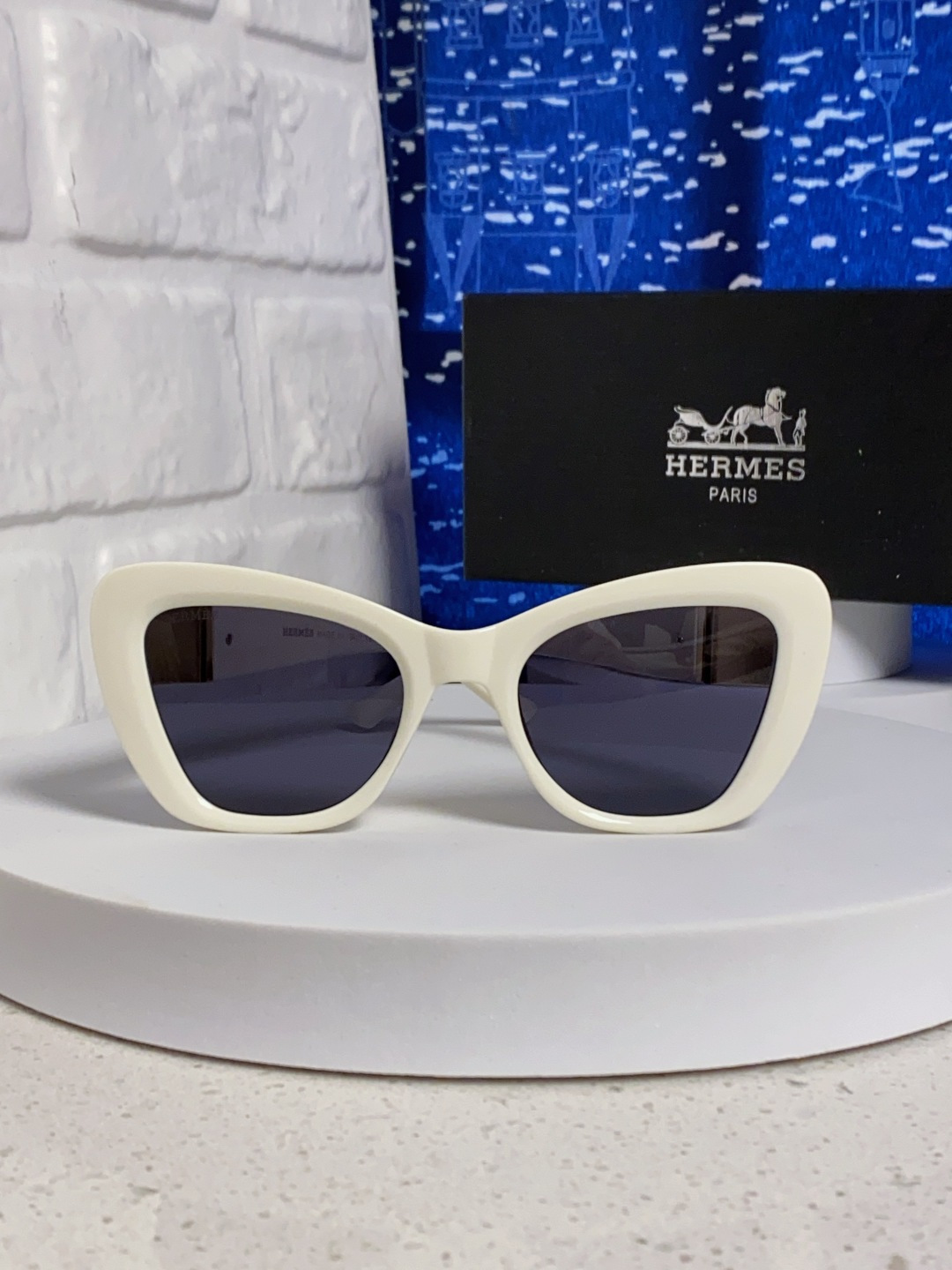 Hermes爱马仕 2025新款多边形猫眼墨镜方圆大脸显瘦太阳眼镜高级感防晒紫外线潮男女通用