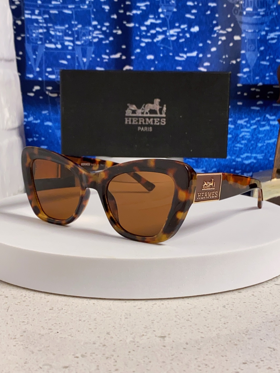 Hermes爱马仕 2025新款多边形猫眼墨镜方圆大脸显瘦太阳眼镜高级感防晒紫外线潮男女通用