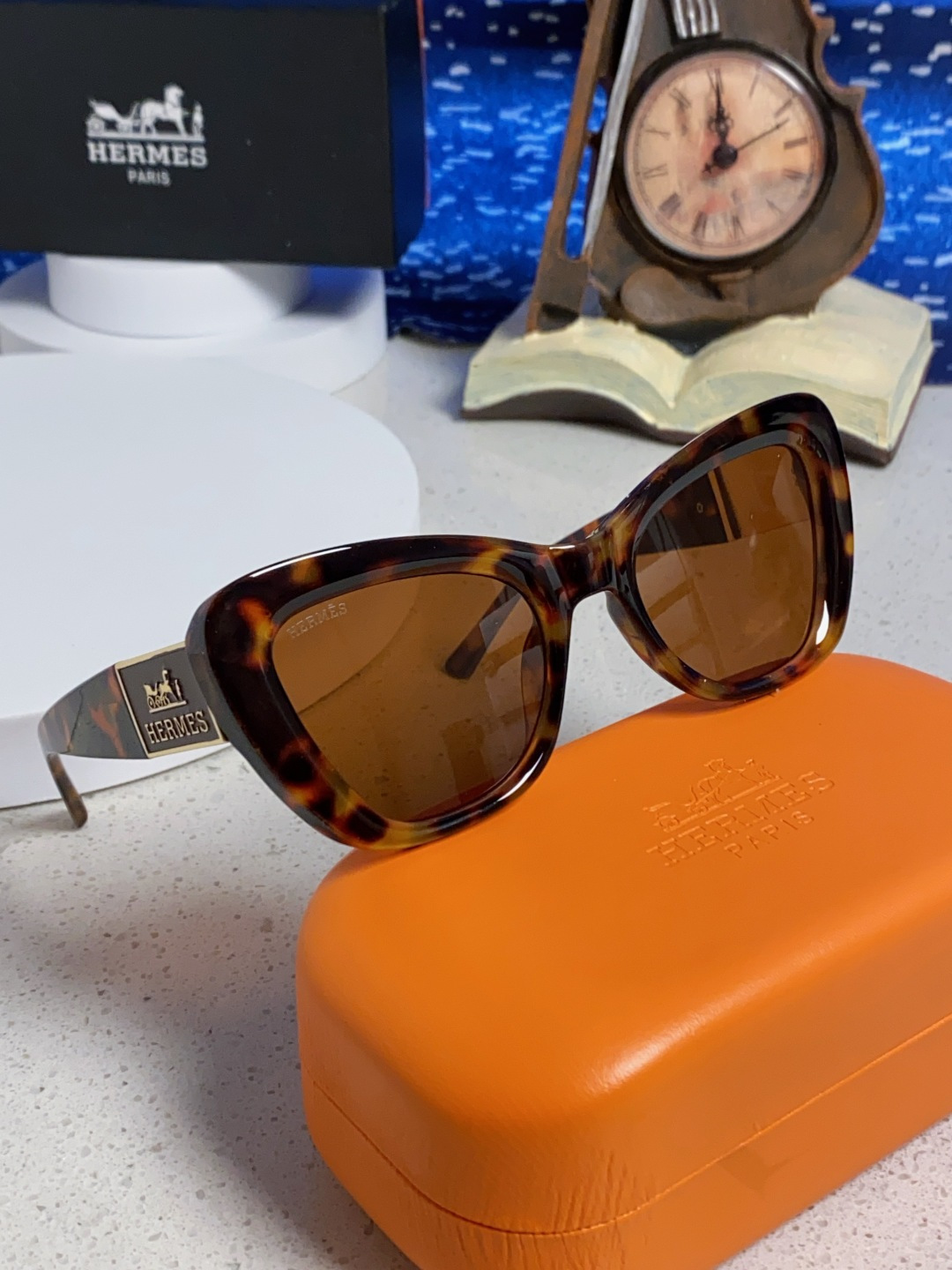 Hermes爱马仕 2025新款多边形猫眼墨镜方圆大脸显瘦太阳眼镜高级感防晒紫外线潮男女通用