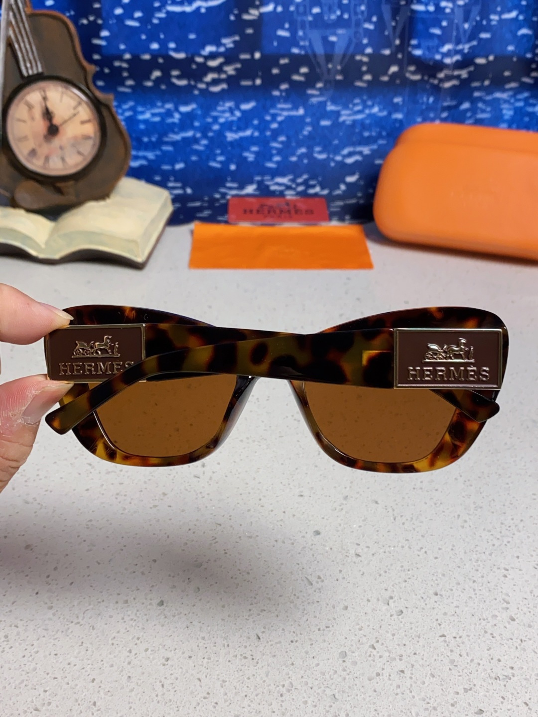 Hermes爱马仕 2025新款多边形猫眼墨镜方圆大脸显瘦太阳眼镜高级感防晒紫外线潮男女通用