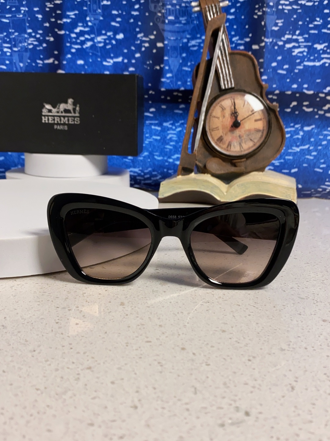 Hermes爱马仕 2025新款多边形猫眼墨镜方圆大脸显瘦太阳眼镜高级感防晒紫外线潮男女通用