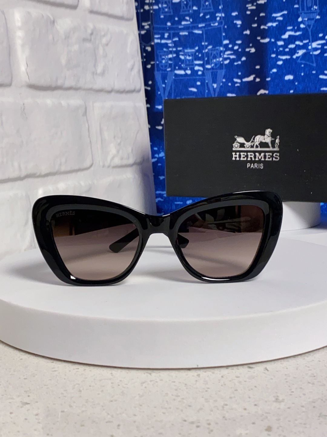 Hermes爱马仕 2025新款多边形猫眼墨镜方圆大脸显瘦太阳眼镜高级感防晒紫外线潮男女通用