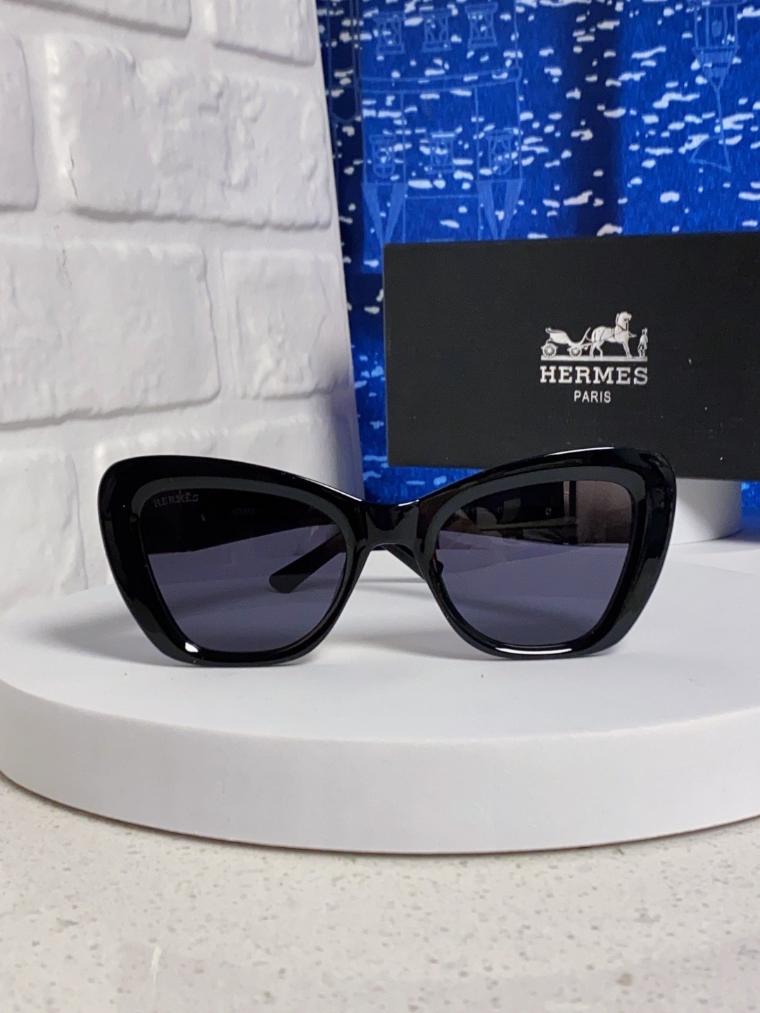 Hermes爱马仕 2025新款多边形猫眼墨镜方圆大脸显瘦太阳眼镜高级感防晒紫外线潮男女通用