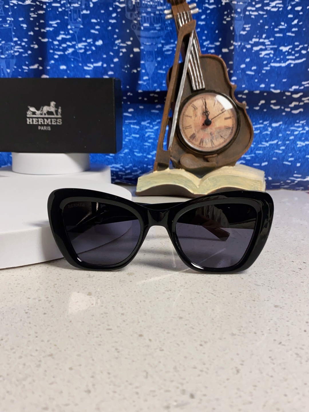 Hermes爱马仕 2025新款多边形猫眼墨镜方圆大脸显瘦太阳眼镜高级感防晒紫外线潮男女通用