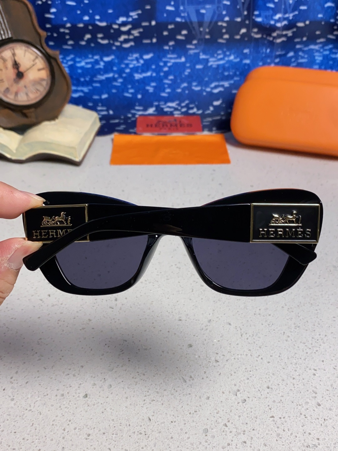 Hermes爱马仕 2025新款多边形猫眼墨镜方圆大脸显瘦太阳眼镜高级感防晒紫外线潮男女通用