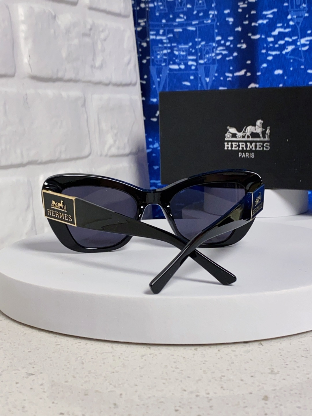 Hermes爱马仕 2025新款多边形猫眼墨镜方圆大脸显瘦太阳眼镜高级感防晒紫外线潮男女通用