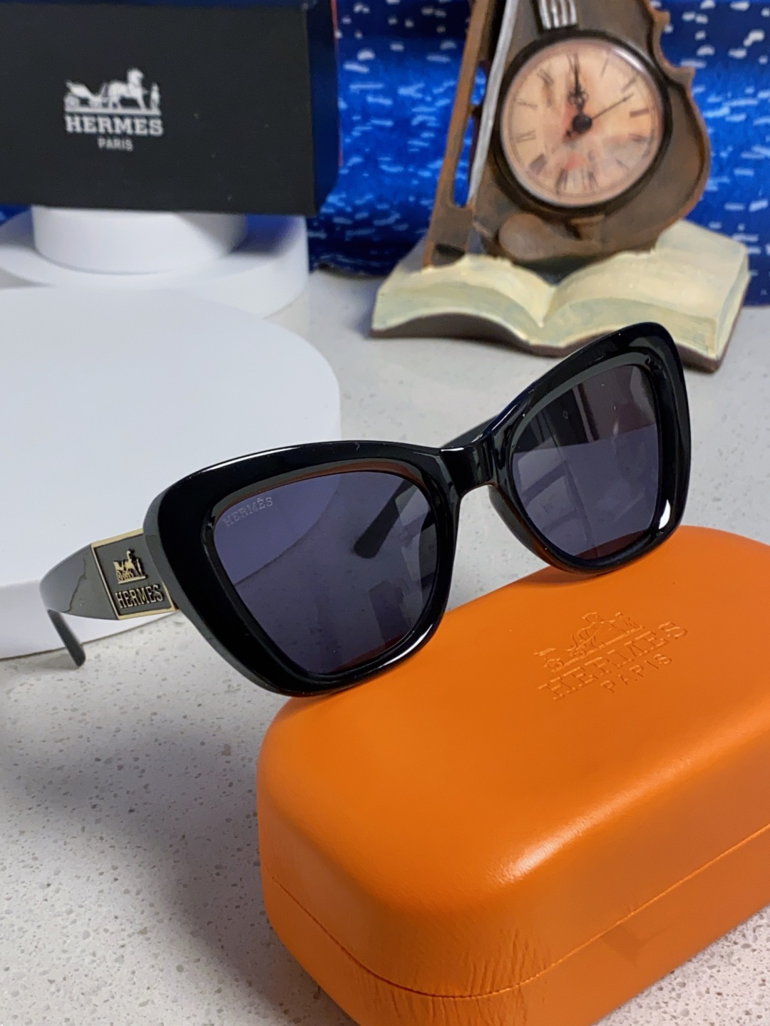 Hermes爱马仕 2025新款多边形猫眼墨镜方圆大脸显瘦太阳眼镜高级感防晒紫外线潮男女通用