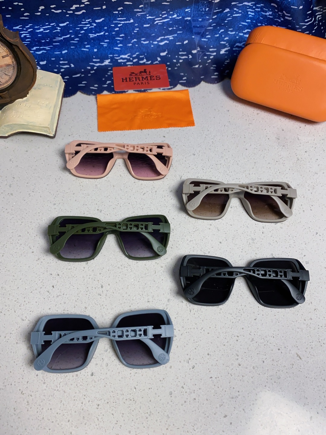 Hermes爱马仕 2025新款时尚偏光太阳镜女开车墨镜H家眼镜圆框镂空大框显脸小防紫外女款