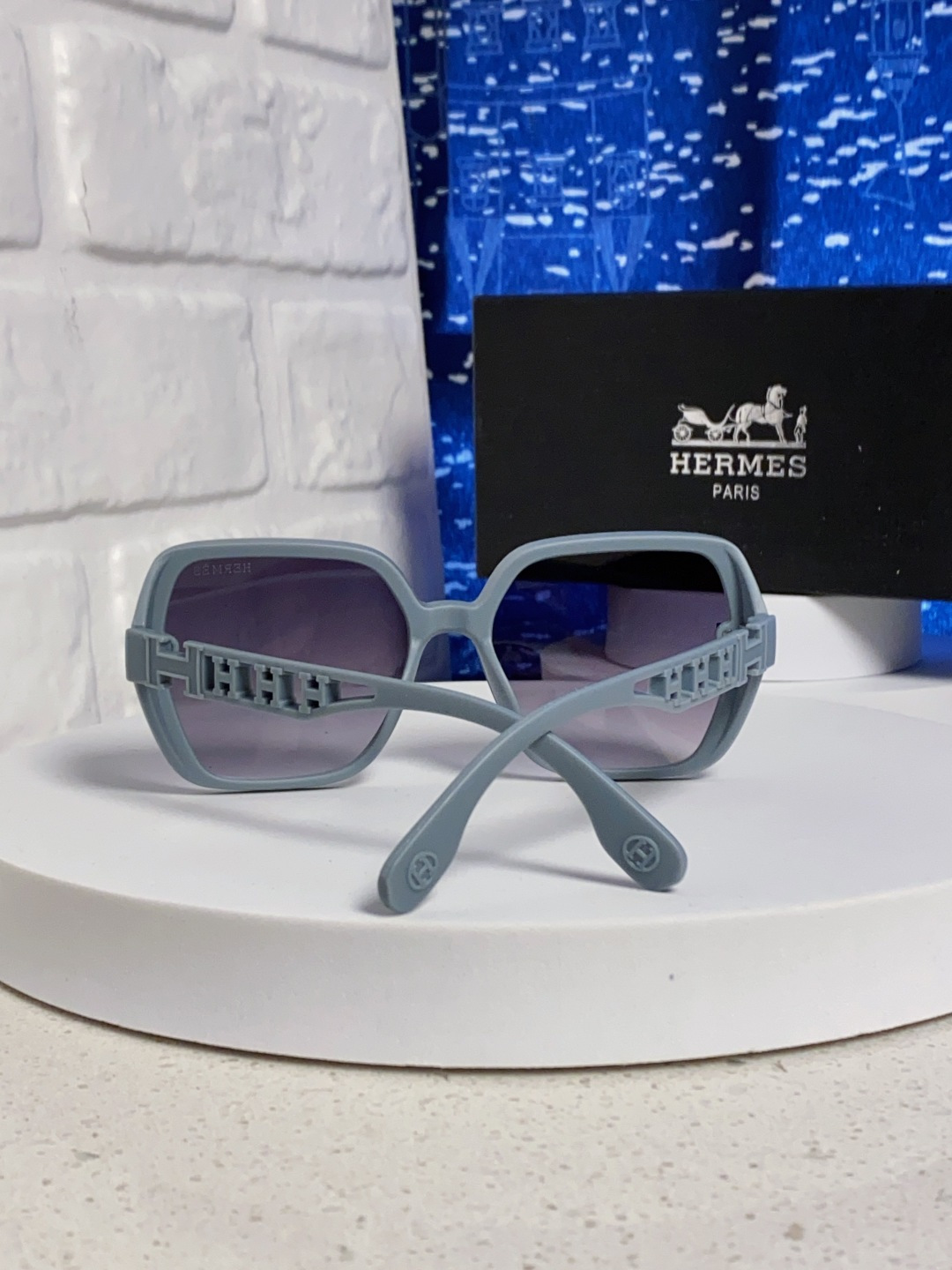 Hermes爱马仕 2025新款时尚偏光太阳镜女开车墨镜H家眼镜圆框镂空大框显脸小防紫外女款