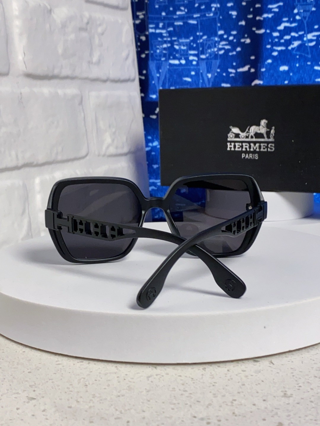 Hermes爱马仕 2025新款时尚偏光太阳镜女开车墨镜H家眼镜圆框镂空大框显脸小防紫外女款