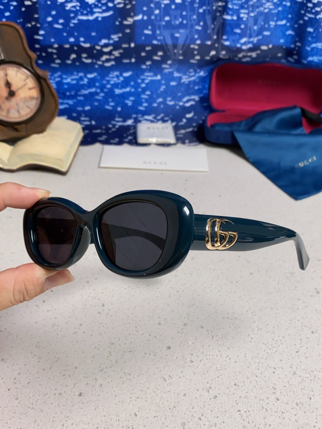 Gucci古驰墨镜女2025新款倪妮李沁同款时尚椭圆GG1829S高品质太阳镜