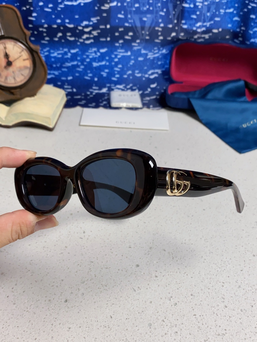 Gucci古驰墨镜女2025新款倪妮李沁同款时尚椭圆GG1829S高品质太阳镜