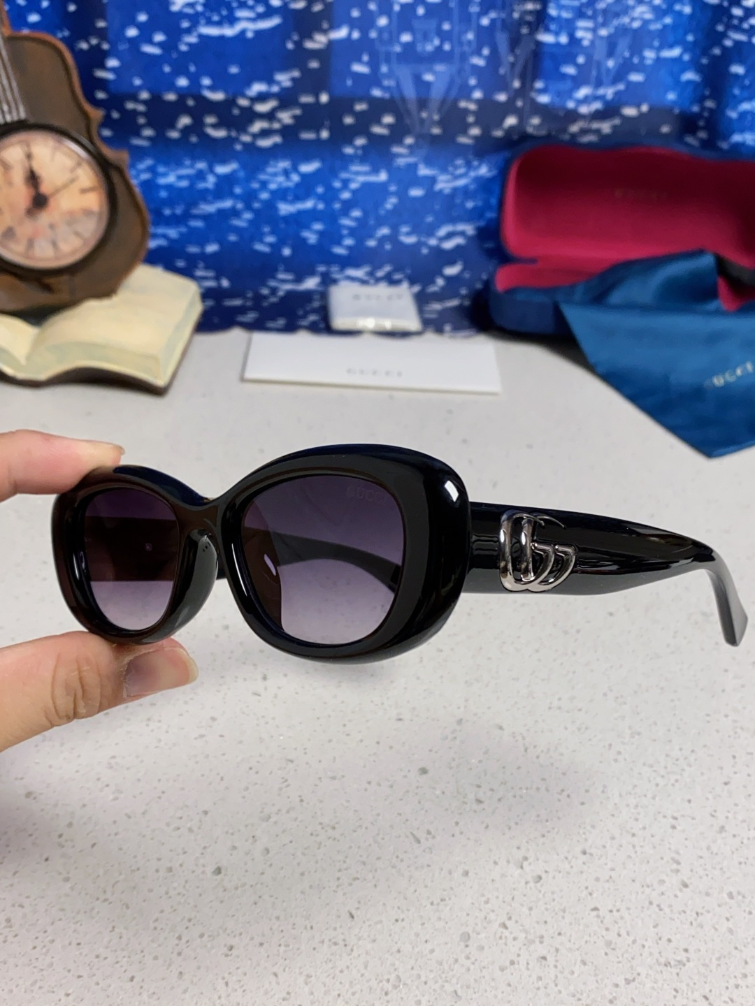 Gucci古驰墨镜女2025新款倪妮李沁同款时尚椭圆GG1829S高品质太阳镜